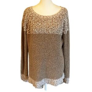 Fate Women's Tan and Cream Crew Neck Sweater. Size XL.